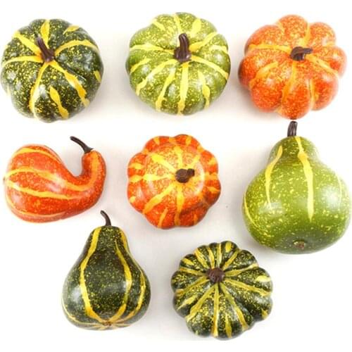 6/8/12Pcs Artificial Pumpkins Harvest Props Home Halloween Thanksgiving Decor