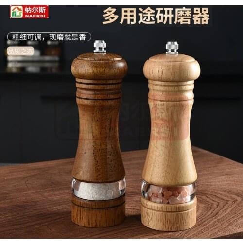 Pepper grinder acrylic transparent 6 Inch Ceramic Core pepper grinder with base seasoning bottle kitchen tool