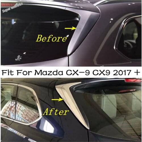 Accessories Exterior Rear Window Spoiler Side Pillar Post Posts Cover Bevel Trim Fit For Mazda CX-9 CX9 2017 2018 2019 2020 ABS