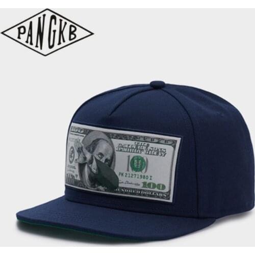 PANGKB Brand DAB BEN CAP Navy blue USA dollars hip hop snapback hat for men women adult outdoor casual sun baseball cap bone