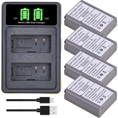 BLN-1 BCN-1 BLN1 Battery + Built-in USB Charger with Type-c for Olympus OM-D E-M1, OM-D E-M5, PEN E-P5, OM-D E-M5 II, PEN F