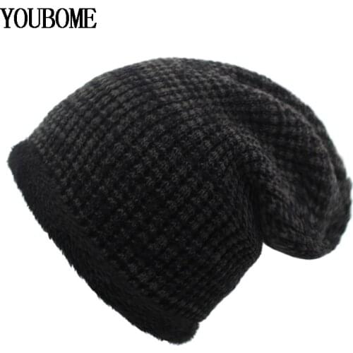 YOUBOME Brand Women Knitted Hat Men Skullies Beanies Winter Hats For Men Mask Gorros Bonnet Male Warm Baggy Soft Beanie Hats Cap