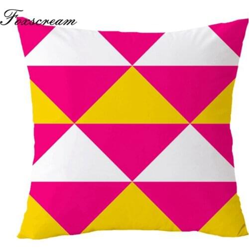 Nordic decoration home decorative pillows case pink cushion cover yellow Geometric throw pillows velvet pillowcase for sofa