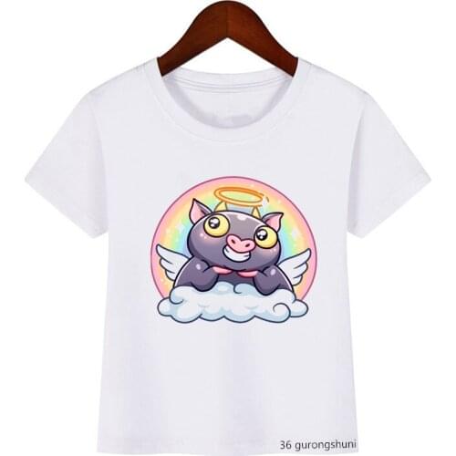 Children Clothing Boys Girls T-shirt Funny Cartoon Piggy Anime Print T Shirt Kids Birthday Gift Summer Tops Fashion Casual
