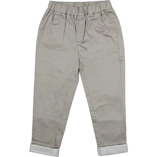 Children Pants Trousers Elastic Waist Solid Loose Cotton Kids Full Pants Legging Cotton Linen Casual Trousers Harem Boys 4P0237