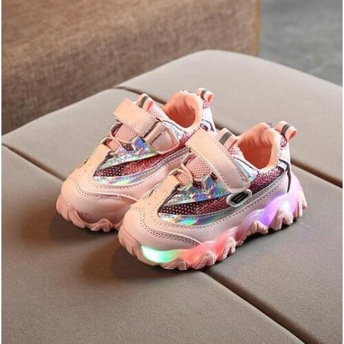 Size 21-30 Baby Glowing Sneakers Luminous Sneakers for Kids Girls Led Light Up Shoes Boys Breathable Casual Shoes with Lights