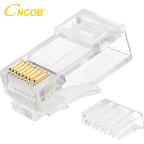 CNCOB Cat6 2-Piece RJ45 Connector, RJ-45 Ends, UTP 8P8C Network Plug for Cat 6/Cat5e Ethernet Cable (OD:1.1mm)