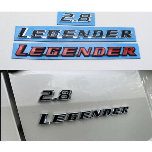 For Toyota Fortuner Legender 2.8 Emblem Badge Car Rear Trunk Decal Logo Letter Nameplate Sticker