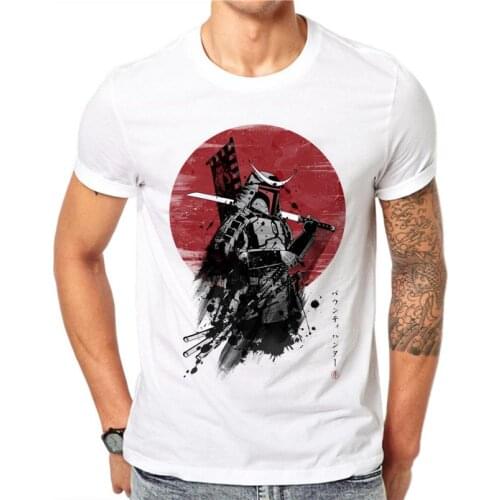 100% Cotton Japanese Samurai Warrior Design T-shirt Fashion Summer Men Short Sleeve Cool Tee Shirts Tops Plus Size Clothes