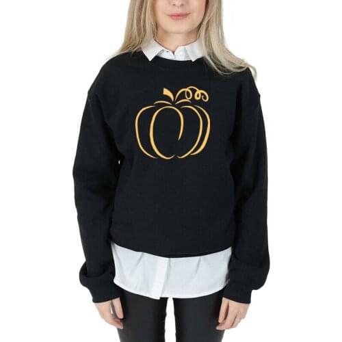 Halloween pumpkin graphic sweatshirt women fashion funny Minimalism gift party night unisex cotton street style pullovers tops
