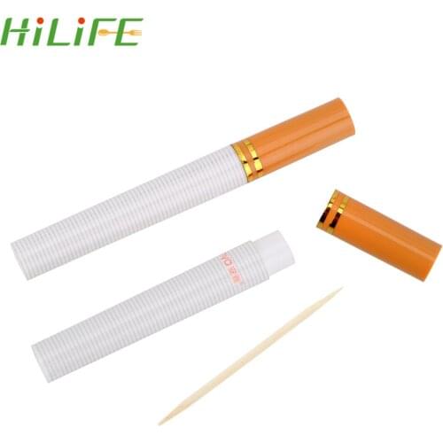 HILIFE 2 piece/set Toothpick Box Mini Plastic Portable Creative Cigarette Shape Toothpick Holders For Hiking Pocket
