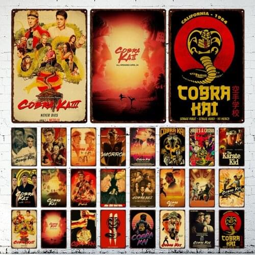 Classic Kung Fu Comedy Movie Meatl Tin Signs Cobra Kai Retro Art Wall Sticker Poster for Bar Room Home Decoration Plaques