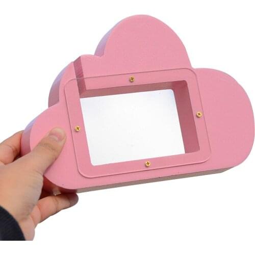 Pink Girlish Heart Cute Cloud Shape Money Boxes Transparent Wooden Piggy Bank coin box Kids Gift Children 's Room Decoration