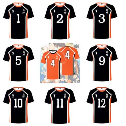 Haikyuu!! Cosplay Costume Hinata Shoyo T-shirt Karasuno High School Volleyball Tops Kageyama Tobio Sweatshirt