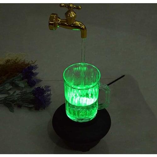 Creative Floating decor Faucet in Air LED Night Lights Water Cup by AC 220V bedroom decor magic lamp Faucet tensegrity tabl