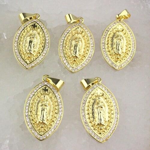 16*26mm 20pcs/lot High quality cz pendant, religion cubic zircon charm jewelry, exquisite bracelet/necklace component wholesale
