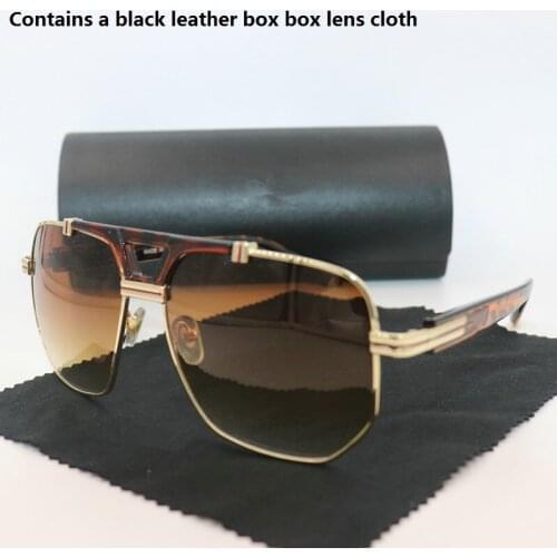 Square sunglasses with metal frame Leopard-printed tea sheet anti-radiation sunglasses Men and women outdoor leisure sunglasses