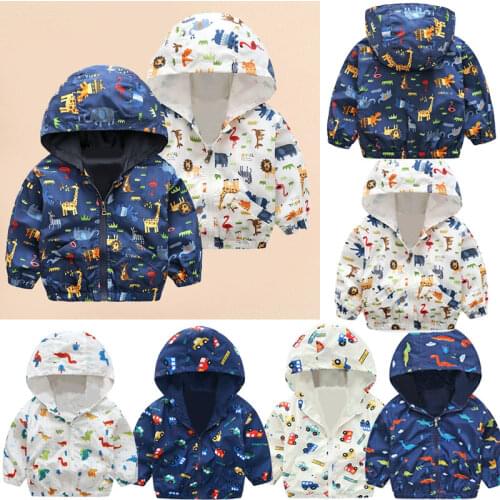 Hot Sale!children Summer Thin Printed Jacket Spring Long Sleeved Cartoon Thin Hooded 2-6Y Boy Girl Cute Zipper Shirt Windbreaker