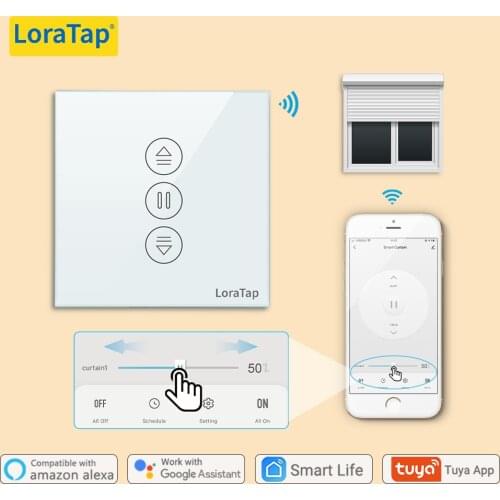 LoraTap 4th Generation WiFi Roller Shutter Curtain Switch for Electric Blind Google Home Alexa Smart Life App Remote Control