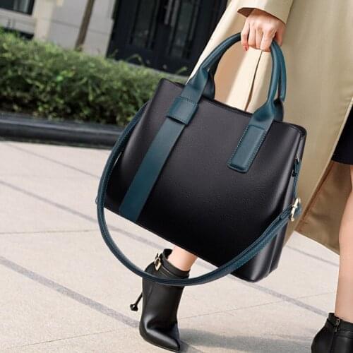 New 2021 Fashion Tote Bag Women Large Capacity Multiple Pocket Brown Swhite Black Purea Color Waterproof PU Big Shopping Bags