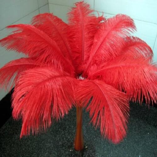 New 30PCS red Ostrich Feather 14-16inch/35-40cm Party Decor Optional Color Wholesale