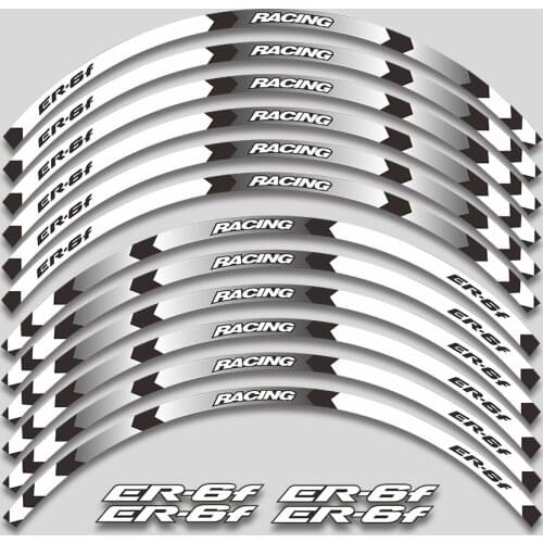 New high quality 12 Pcs Fit Motorcycle Wheel Sticker stripe Reflective Rim FIT For ALL Kawasaki ER-6F ER6F er6f