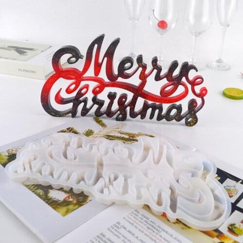 Merry Christmas Resin Molds Epoxy Casting Molds for DIY Table Decoration Home Ornament Xmas Gift Mold Art Crafts Tools