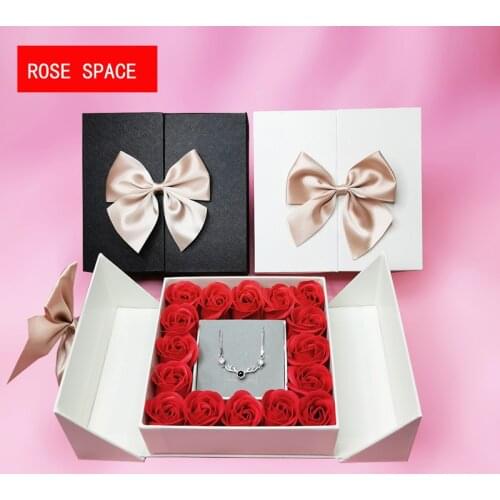 ROSE SPACE Soap Flower Jewelry Box Rose Flower Christmas Present Women Birthday Party Valentines Mothers Day Girlfriend Gifts