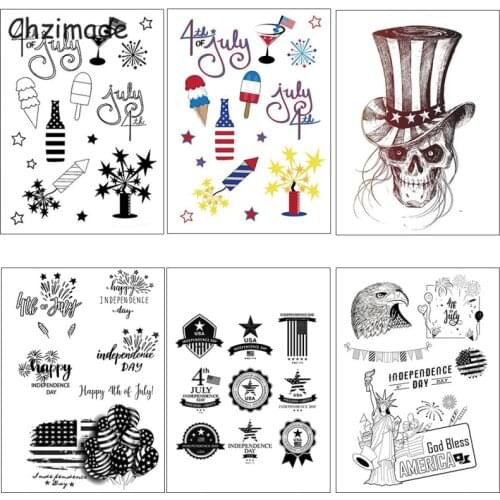 Chzimade Independence Day Silicone Clear Seal Stamp 2021 New DIY Scrapbooking Embossing Photo Album Decorative Card Making