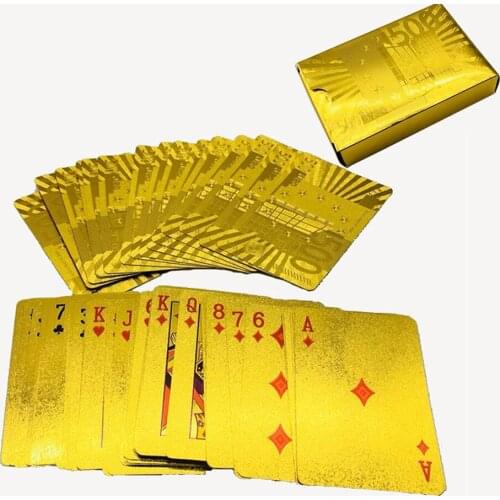 Magic Golden Playing Cards Deck Plastic Gold Foil Poker Magic Card Durable Waterproof Cards Close-up Street Magic Tricks
