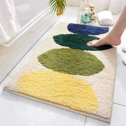 Absorbent Bath Mat Lemon Tree Flocking Floor Mat In The Room Non-slip Area Rugs Door Mat Microfiber Soft Cozy Fluffy Carpet