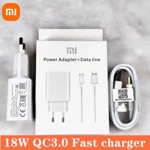Xiaomi redmi note 7 charger fast charge QC3.0 9V2A Power Adapter Type C cable For Mix 2s Mi 6 6X 8 A2 A1 Note 8 max3 mi 8 lite