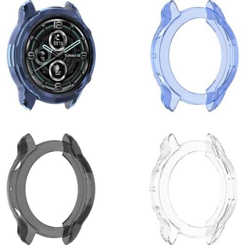 200pcs Smart Watch Protective Soft Silicone Case For Ticwatch Pro 3 Pro3 Tpu Anti-scratch Case Hollow Half Bag Shockproof Cover
