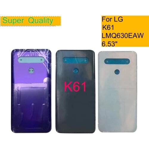 10Pcs/Lot For LG K61 LMQ630EAW LM-Q630 Housing Battery Cover Back Cover Case Rear Door Chassis Shell Replacement