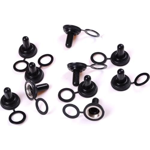 10PCS/LOT 12MM Toggle Switch Waterproof Rubber Resistance Cover Dust Cap Boot Black Tarpaulin