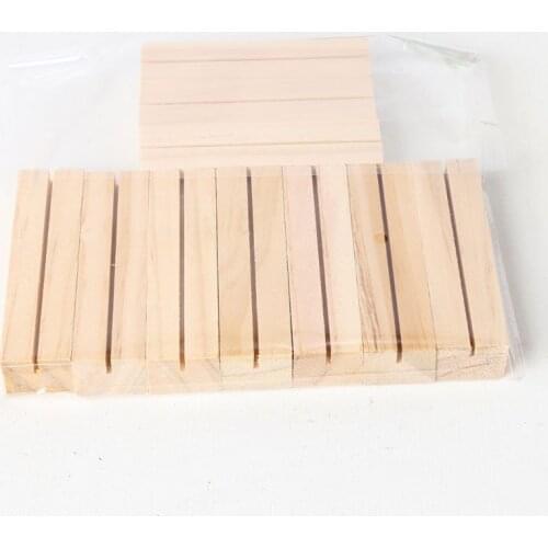 10pcs Natural Wood Numbers Photo Display Stand Business Card Holder Message Name Memo Clips Desk Organizer P15D