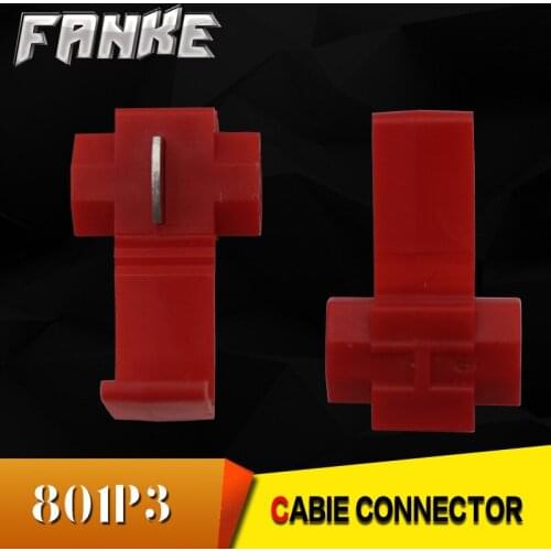 100 pcs Wire terminals quick 801P3 wiring connector cable clamp AWG 22-18 red color