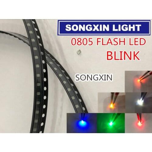 1000pcs 0805 Flash LED SMD Diodes Warm White RED Blue Green Yellow Orange RGB Light Emitting Diod Alto 0805 Blink Color Change