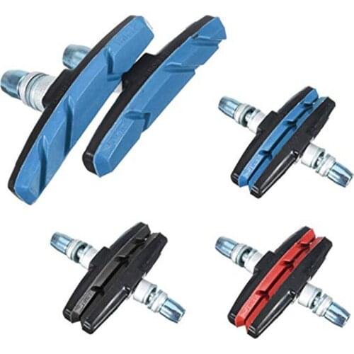 2PCS Bicycle Brake Pads Durable Cycling Bike V Brake Holder Pads Shoes Blocks Rubber Friction Rim Brake Mtb Road Bike Brake Pads