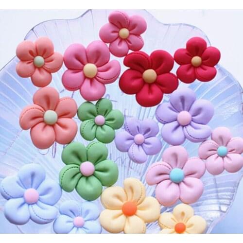 20pcs/lot New Flower flatback Resin Cabochons Scrapbook Craft DIY Embellishments decor Headwear accessories