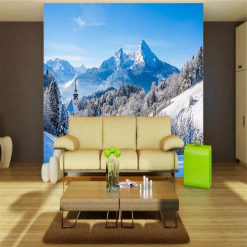 3D Photo Wallpaper Snow Mountain Landscape Custom Wallpaper Printing Wallpaper For Bedroom Walls