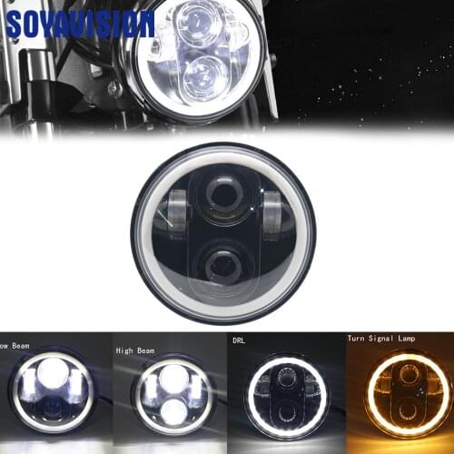5 3/4 " For Harley Headlight 5.75 " New High Low Beam Halo Ring For Harley-David LED Headlamp for Softail Dyna Sportster Models