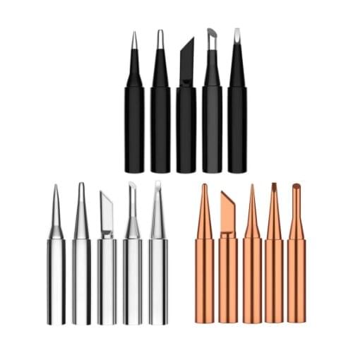 5pcs Soldering Iron Tips Internal Heated 936 Soldering Head Universal Welding Solder Rework Tools Accessories
