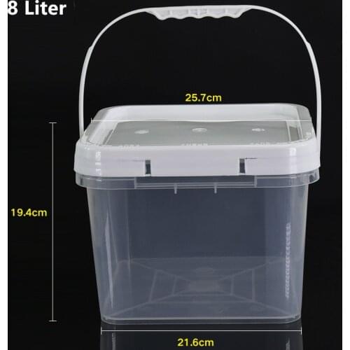 8L Food storage bucket with lid food grade empty plastic container for Ice cream animal feed home storage pail