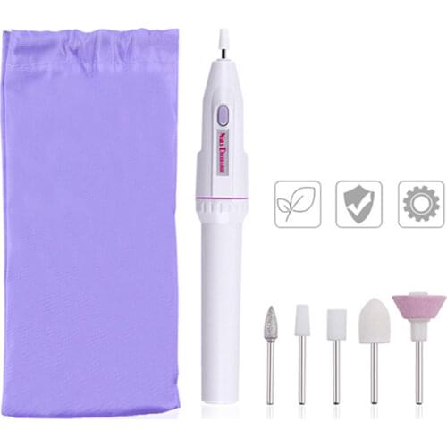 Portable Electric Nail Drill Machine Kit Battery Manicure Drill Nail File Nail Tools Grinding Burnishing Polisher Pedicure Kit