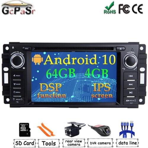 Car Multimedia player Android 10 For Jeep Cherokee Compass Commander Wrangler/DODGE Caliber/Chrysler C300 SWC Car Radio