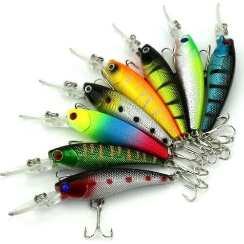 Big Sale 8pcs Hard Plastic Minnow Lure Isca Artificial Fishing Lure Crankbait Pesca Fishing Tackle Fake Bait Wobbler 9cm 8.3g