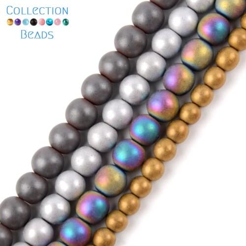 2-10mm Natural Stone Colorful Matte Dull Polish Hematite Stone Beads For Jewelry Making Beads Diy Bracelet Accessories 15