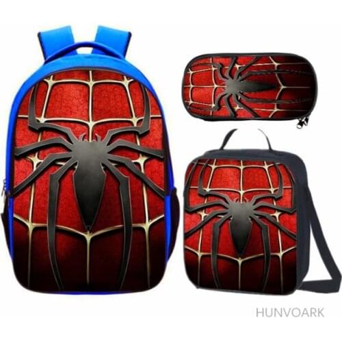 Spiderman School Bags For Boys Girls Cartoon Superhero 3D Print 3pcs School Bags Students Mochilas