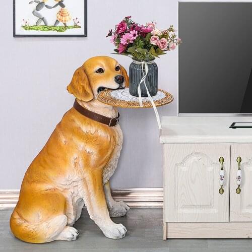 ModernHome Decor Sculpture Simulation Dog Large Size Figurine Living Room Decoration Resin Statue Garden Ornament Christmas Gift